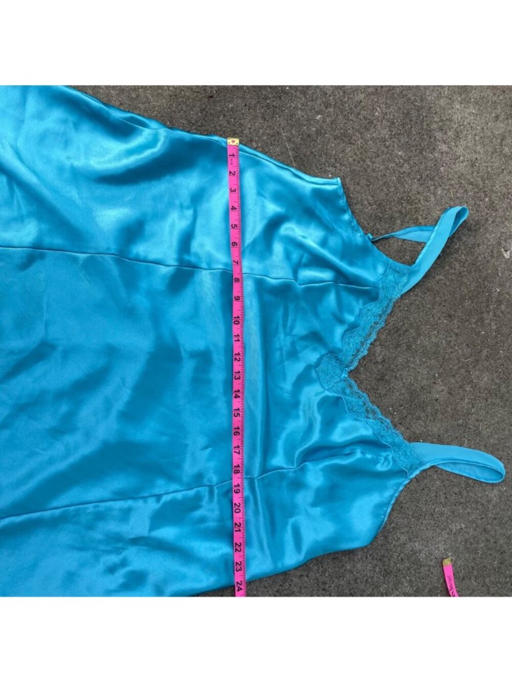 Vintage Y2K Blue Satin Slip Dress Cami Fairycore Plus Size 1X Coquette Lingerie - Picture 5 of 12
